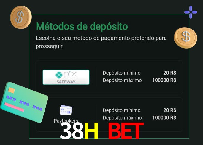 O cassino 38H Bet oferece uma grande variedade de métodos de pagamento